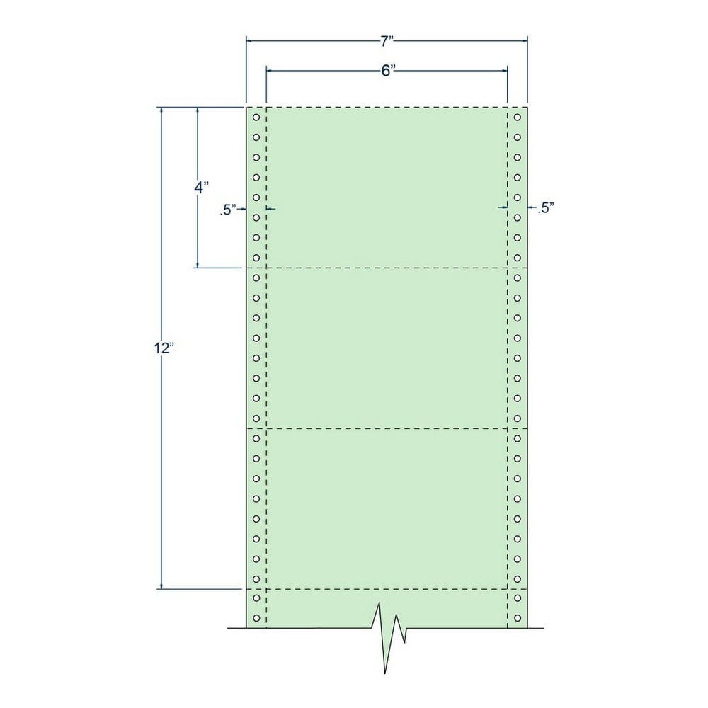 6" x 4" Green pinfeed Post Cards, Perfed (4,000 Cards per Carton) - Image 2