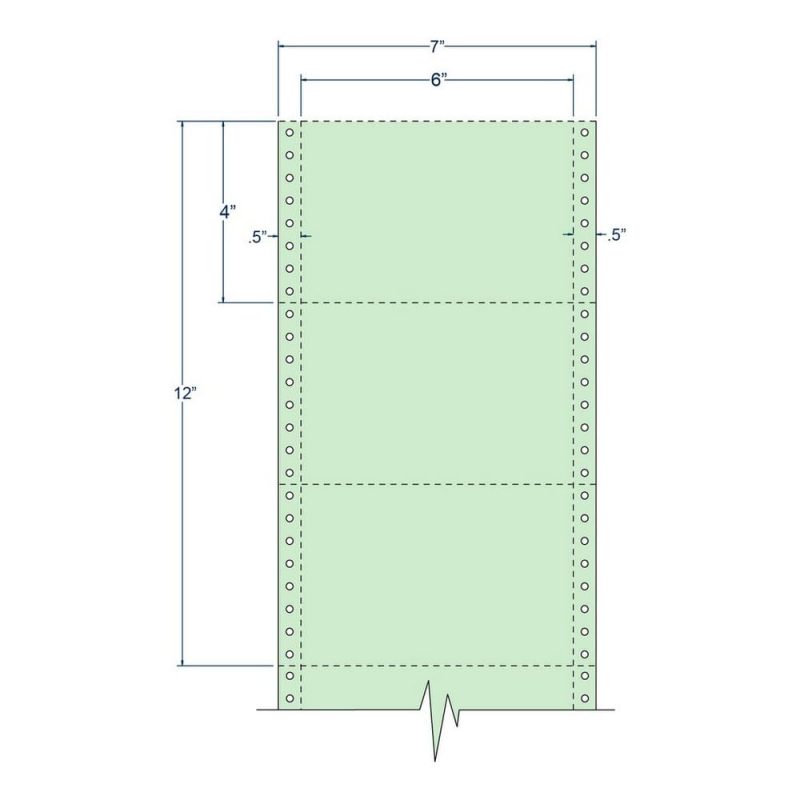 6" x 4" Green pinfeed Post Cards, Perfed (4,000 Cards per Carton)