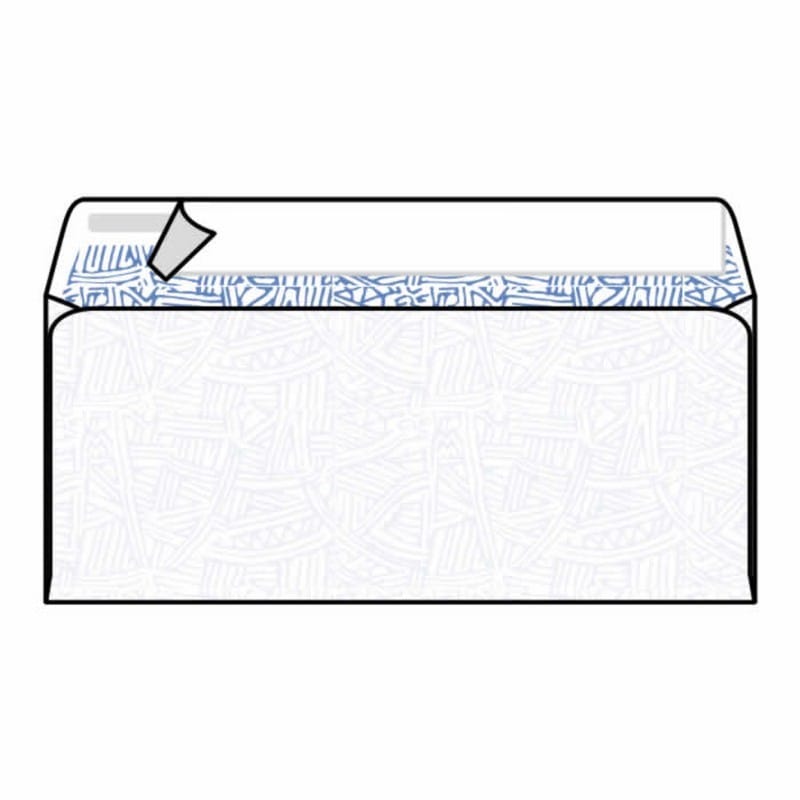 #10 Regular Business Envelopes, 4-1/8" x 9-1/2", 24#, Kwik-Tak Seal, White, Blue Wesco Inside Tint (Box of 500) - Image 2