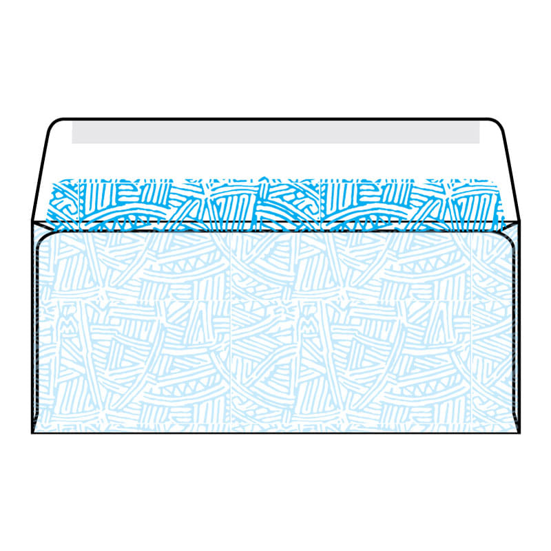 #10 Regular Business Envelopes, 4-1/8" x 9-1/2", 24#, White, Side Seams, Blue Wesco Inside Tint (Box of 500)