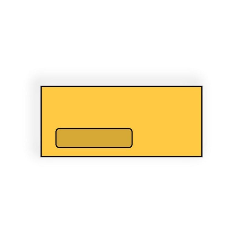 #10 Poly Window Business Envelopes, 4-1/8" x 9-1/2", 24#, Brown Kraft, Diagonal Seam (Box of 500)