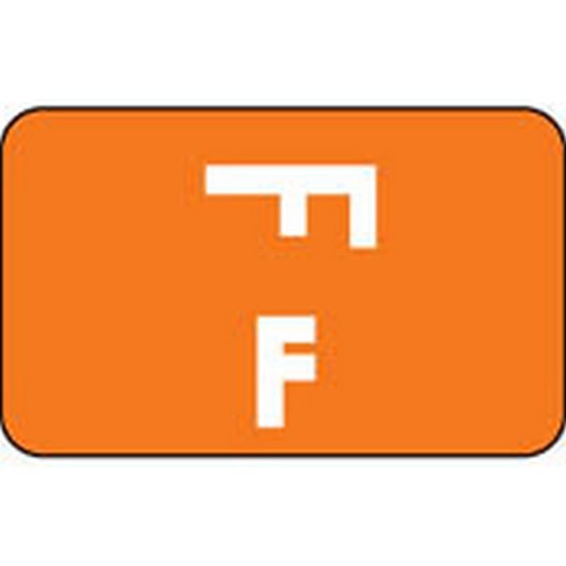 Smead Compatible "F" Labels, Polylaminated Stock, 1" X 1-5/8" Individual Letters - Roll of 250