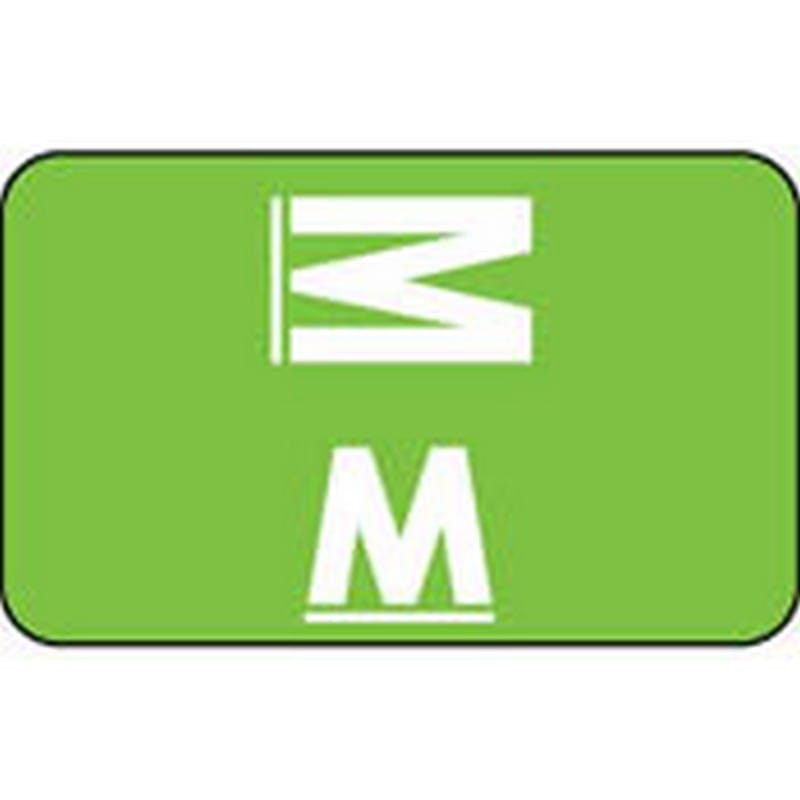 Smead Compatible "M" Labels, Polylaminated Stock, 1" X 1-5/8" Individual Letters - Roll of 250