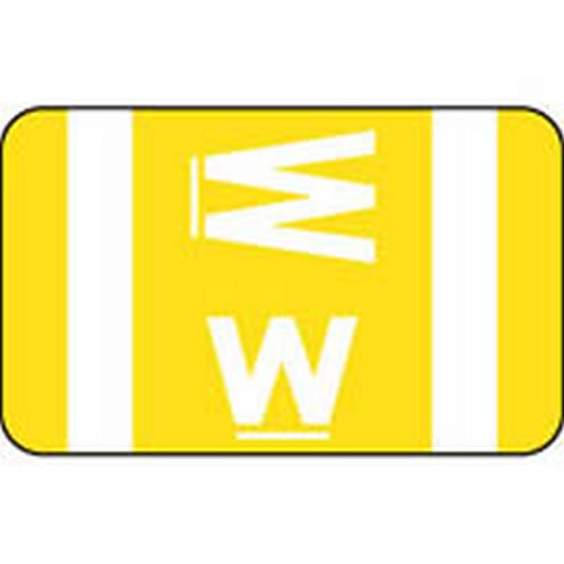 Smead Compatible "W" Labels, Polylaminated Stock, 1" X 1-5/8" Individual Letters - Roll of 250
