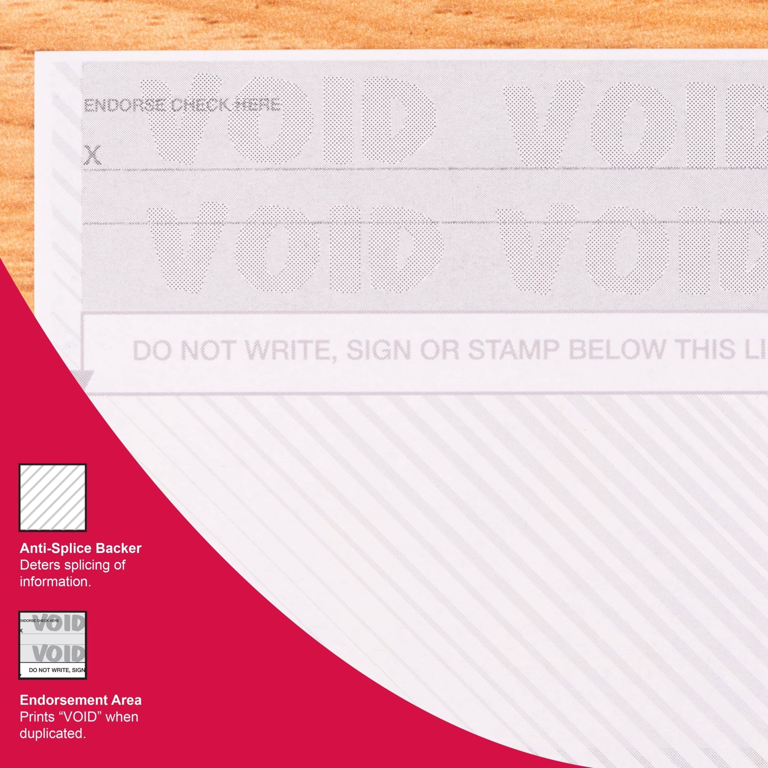 8-1/2'' x 11" Standard Burgundy Marble Laser Check, Bottom Position, 24# Stock (Carton of 2500) - Image 8