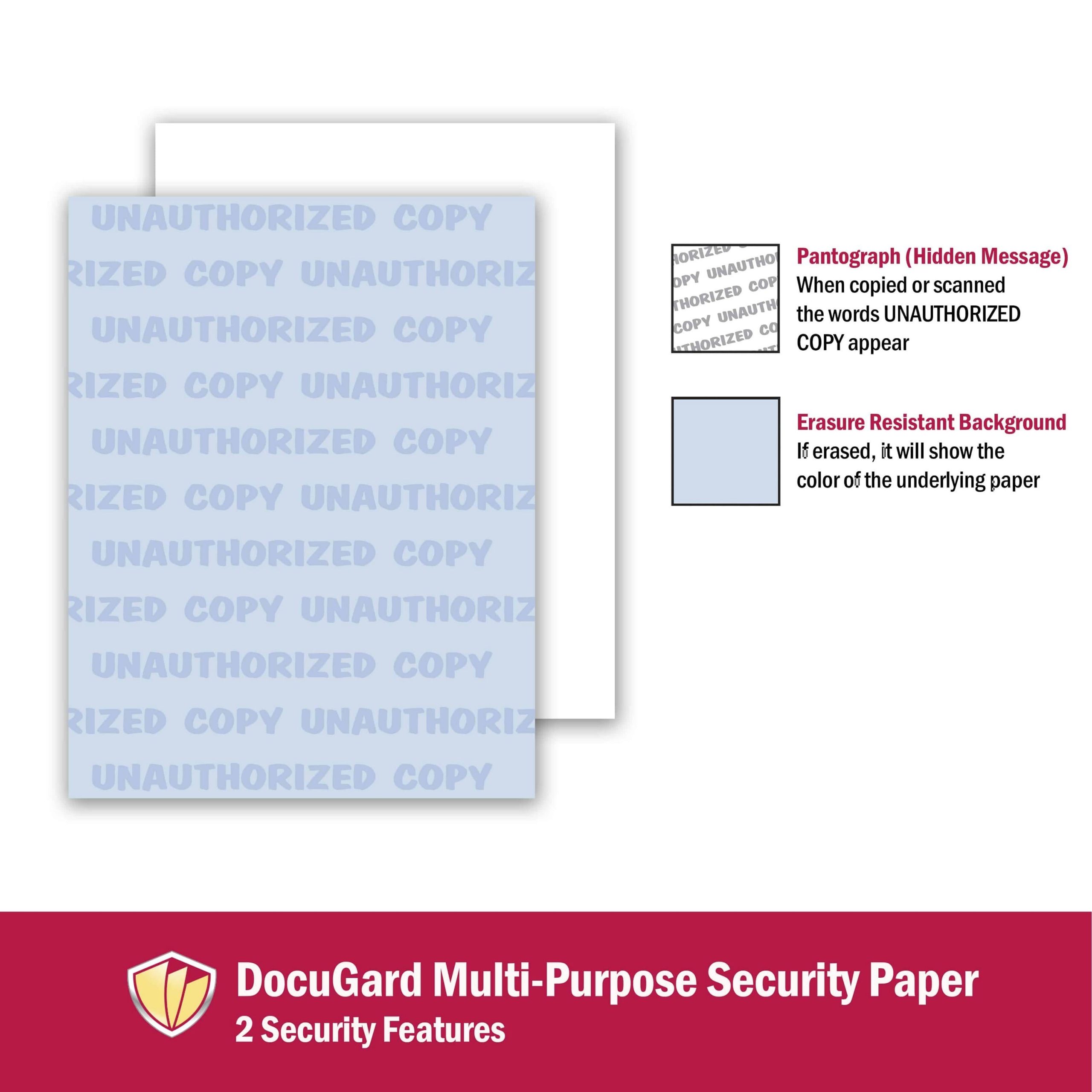 8-1/2'' x 11" Standard Blue Multi-Purpose Security Paper, 2 Security Features, 24# Blue Stock (Carton of 2500) - Image 5