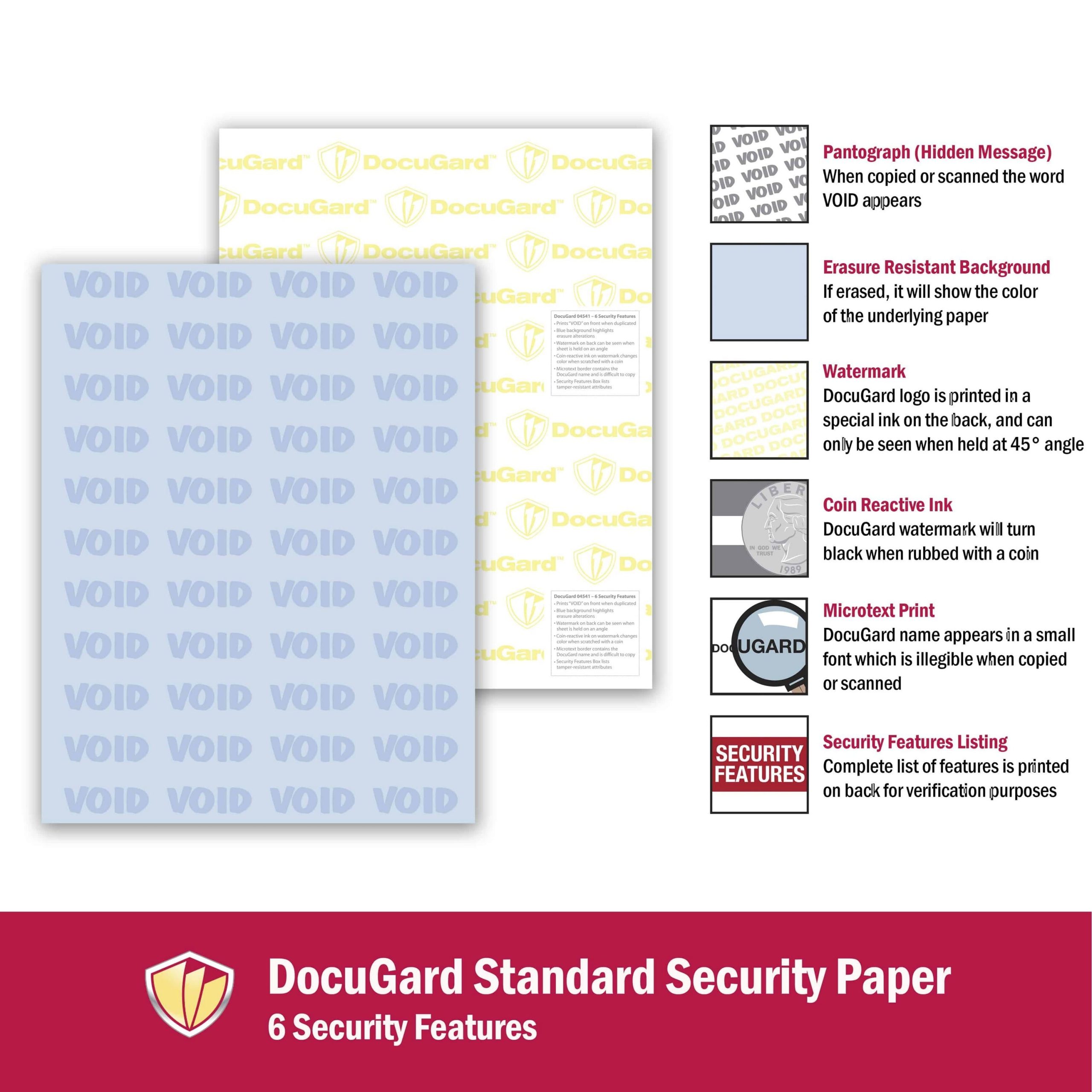 8-1/2'' x 11" Standard Blue Medical Security Paper, 6 Security Features, 24# Blue Stock (Carton of 2500) - Image 7