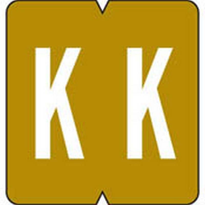 GBS/VRE Compatible "K" Labels, Polylaminated Stock, 1-1/4" X 1-5/16" Individual Letters - Roll of 500