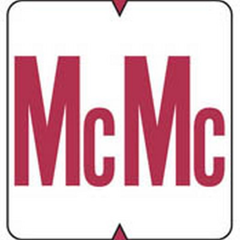 GBS/VRE Compatible "Mc" Labels, Polylaminated Stock, 1-1/4" X 1-5/16" Individual Letters - Roll of 500