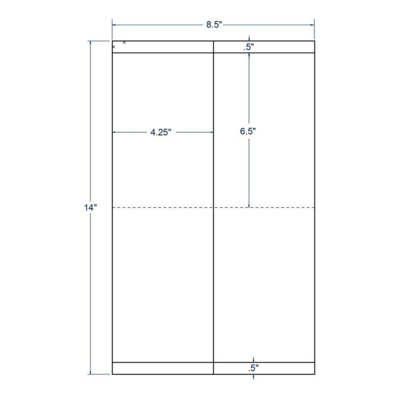 4.25" x 13" White AIAG Carton Label, 2 Labels per Sheet (100 Sheets per Carton)
