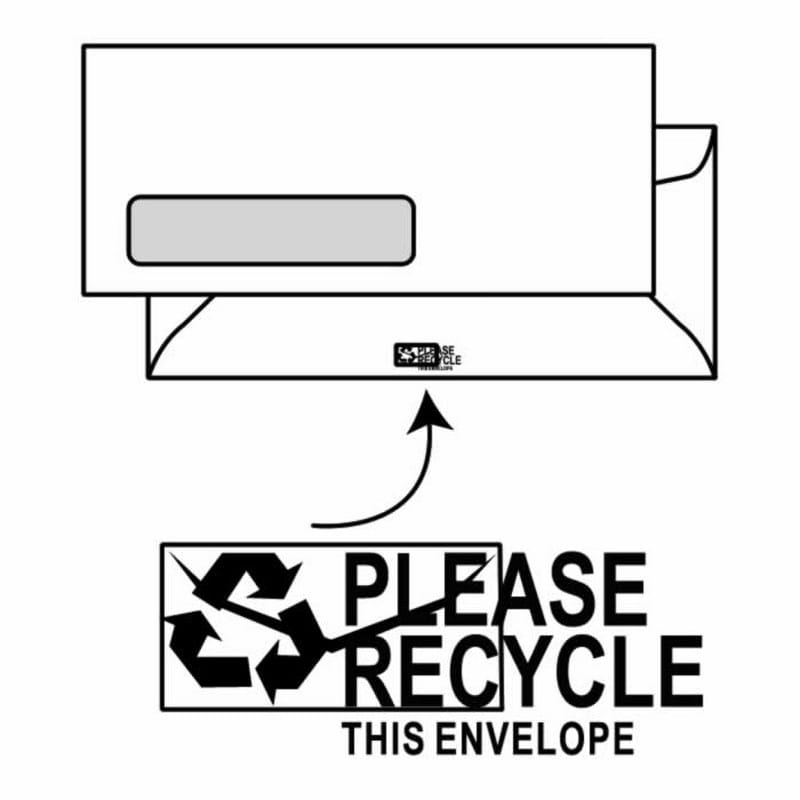 #10 Poly Window Business Envelopes, 4-1/8" x 9-1/2", 24#, Lookins, White, Diagonal Seam (Box of 500)