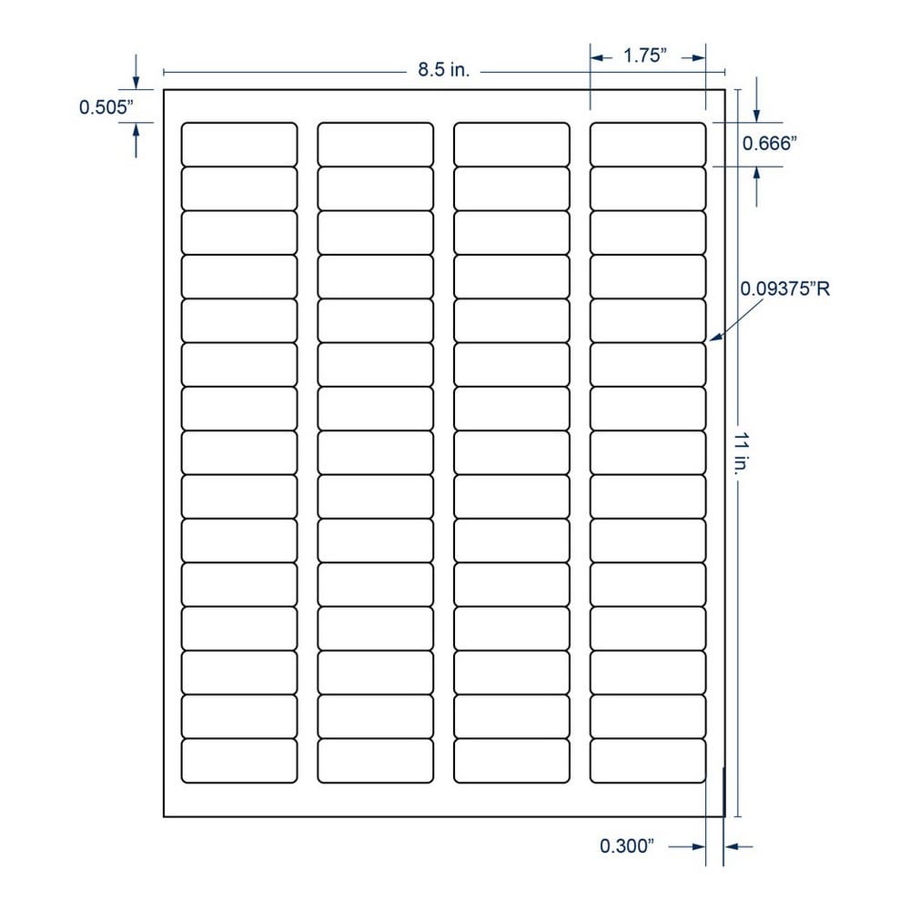 1.75" x 0.666" InkJet Laser Labels, White, (60 Labels per Sheet, 100 Sheets per Carton) - Image 2