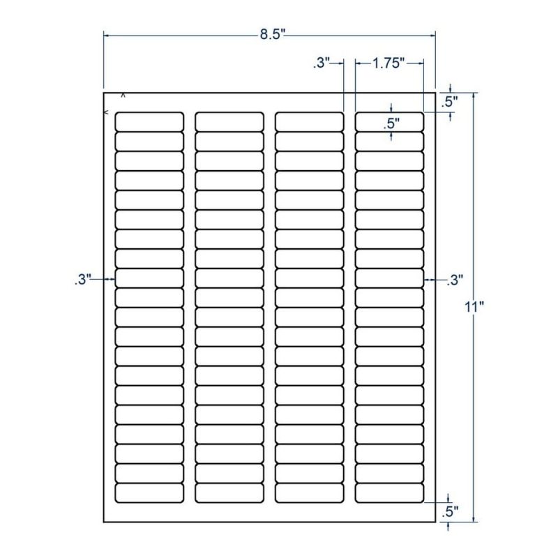 1.75" x 0.5" InkJet Laser Labels, White, (80 Labels per Sheet, 1000 Sheets per Carton)