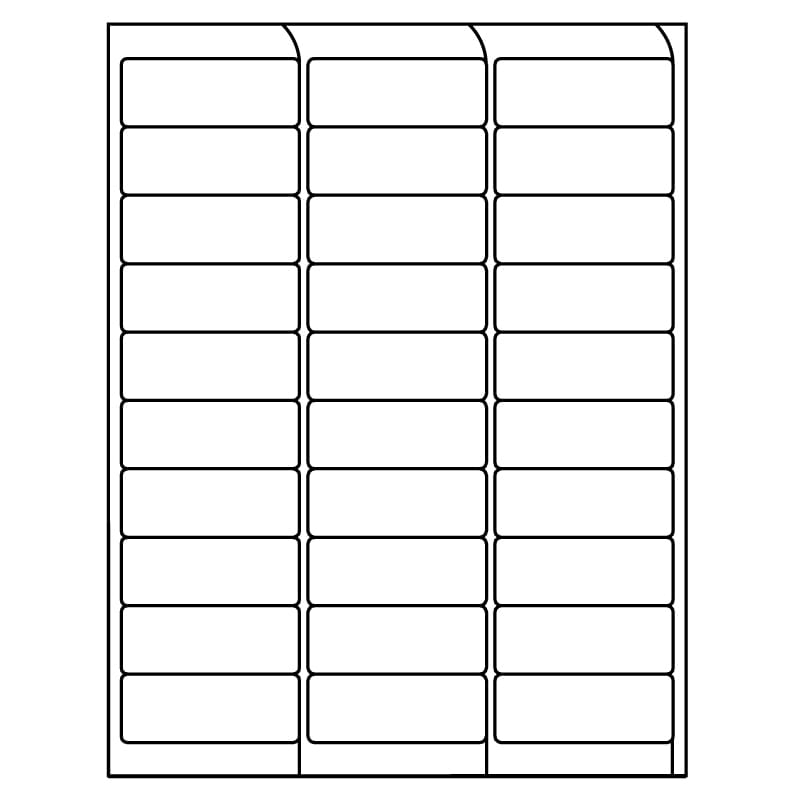 2.625" x 1" InkJet Laser Labels, White, (30 Labels per Sheet, 100 Sheets per Carton)