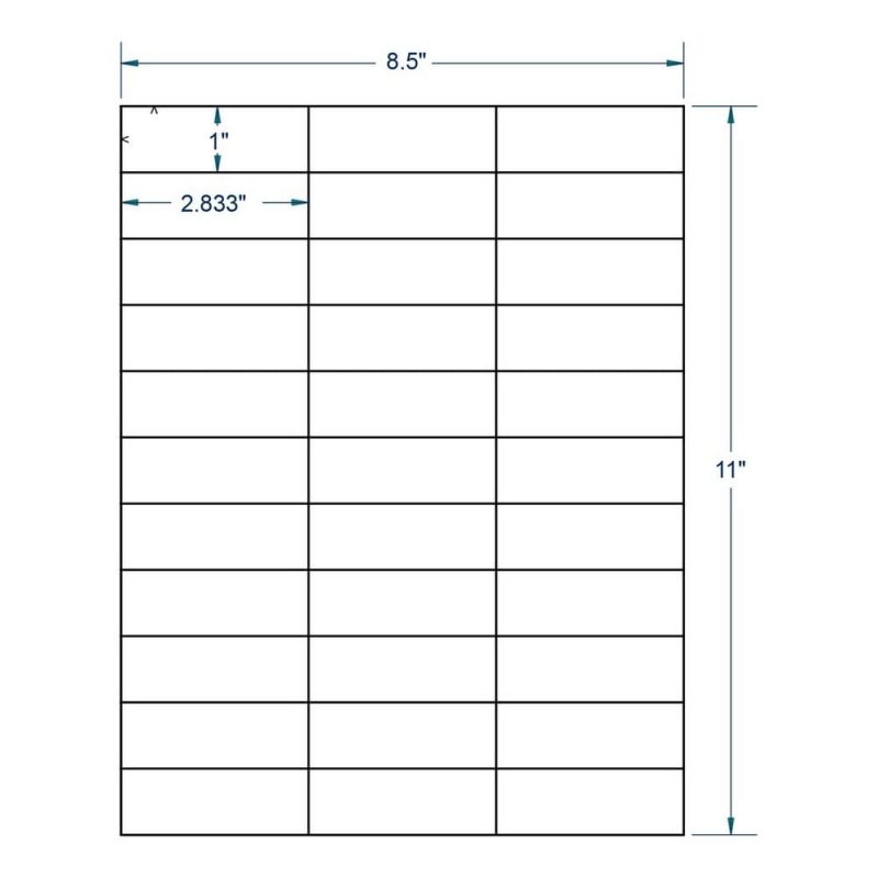 2.8" x 1" White Address Label, 33 Labels per Sheet (100 Sheets per Carton)