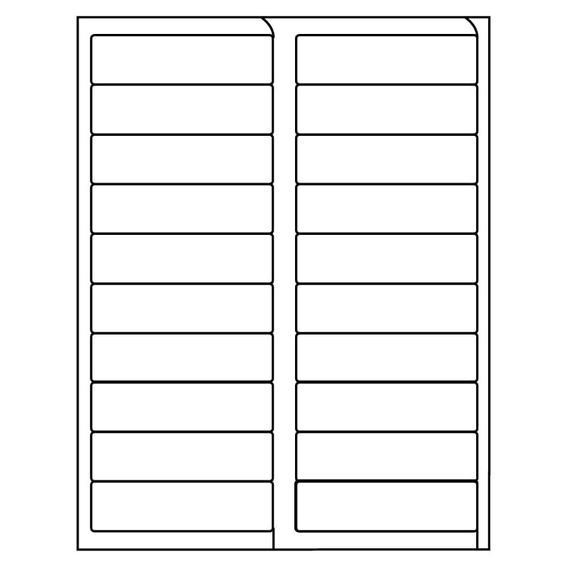 4" x 1" InkJet Laser Labels, White, (20 Labels per Sheet, 1000 Sheets per Carton)