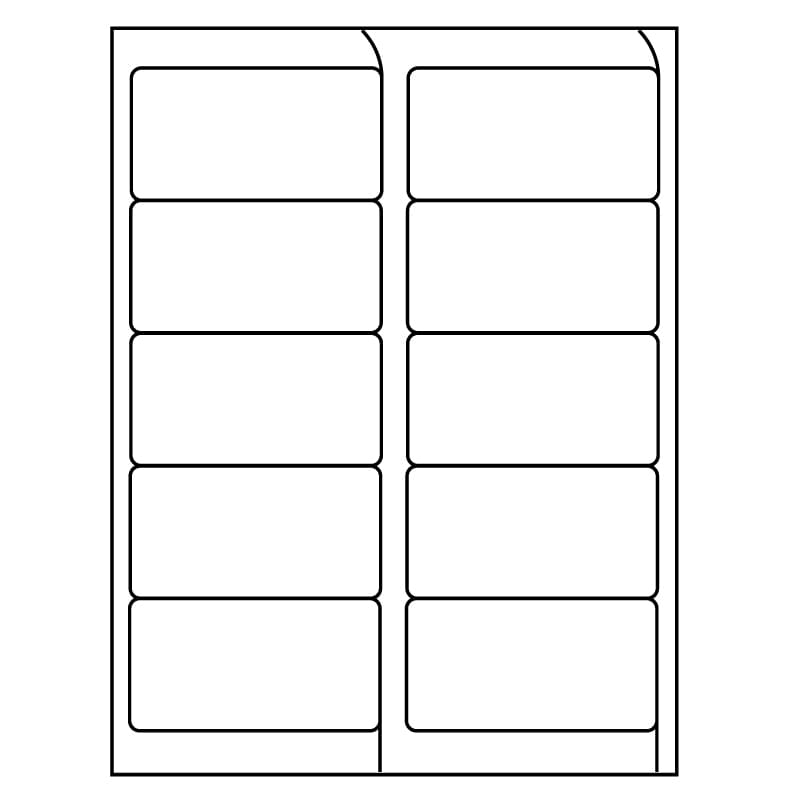 4" x 2" InkJet Laser Labels, White, (10 Labels per Sheet, 100 Sheets per Carton)