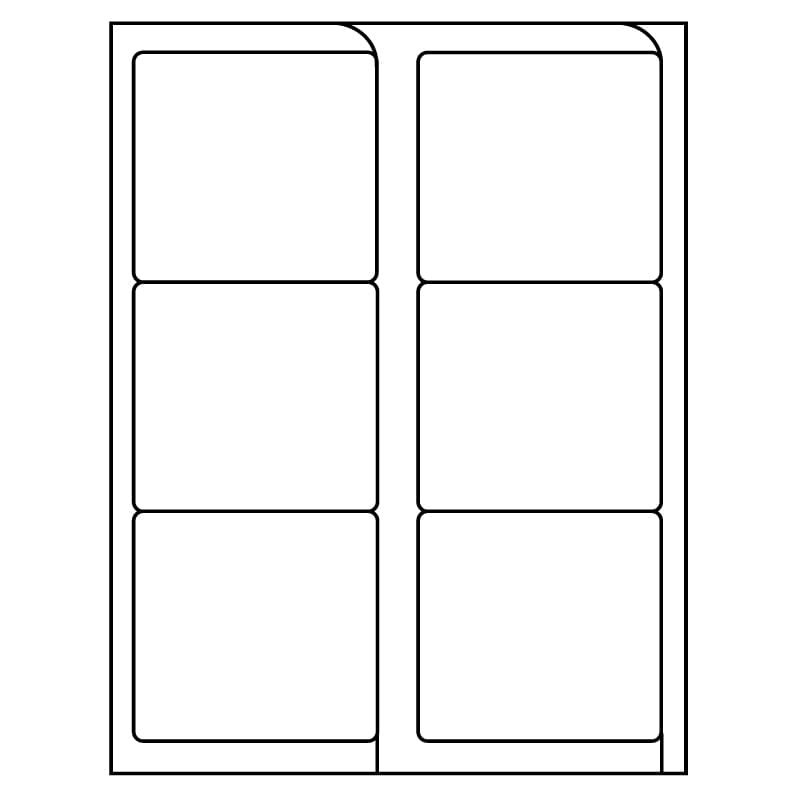 4" x 3.3333" InkJet Laser Labels, White, (6 Labels per Sheet, 100 Sheets per Carton)