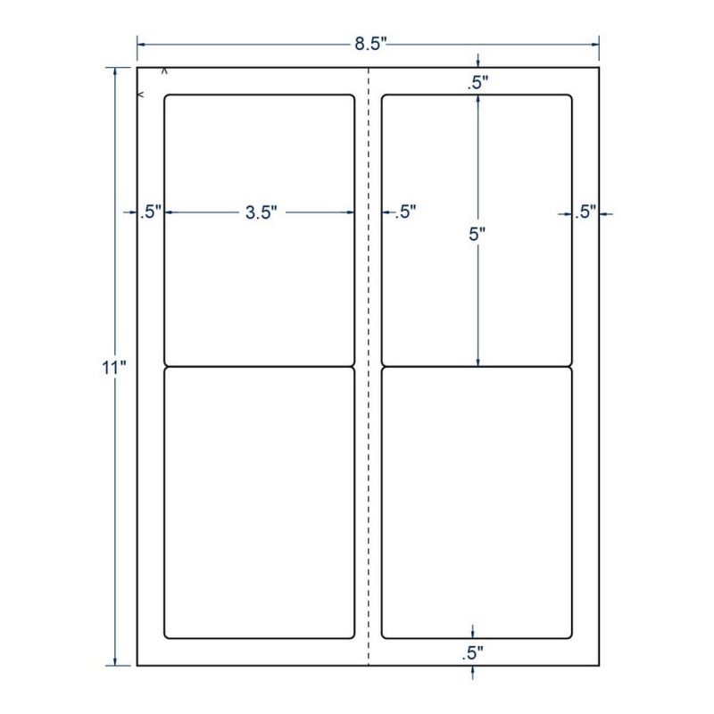 3.5" x 5" White Shipping Label, 4 Labels per Sheet (100 Sheets per Carton)