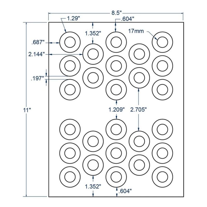 1.3" x 1.3" White CD/DVD Hub Label, 26 Labels per Sheet (100 Sheets per Carton)