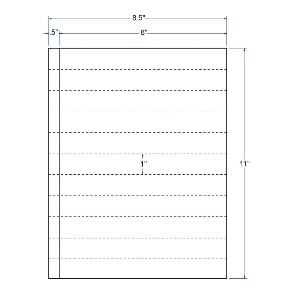 8" x 1" White Transcription Label, 11 label per Sheet (100 Sheets per Carton) - Image 2