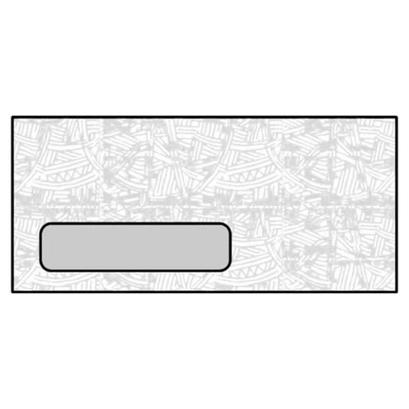 #10 Laser Check Envelopes, 4-1/8" x 9-1/2", 24#, White, Diagonal Seam, Black Wesco Inside Tint, Poly Window (Box of 500)