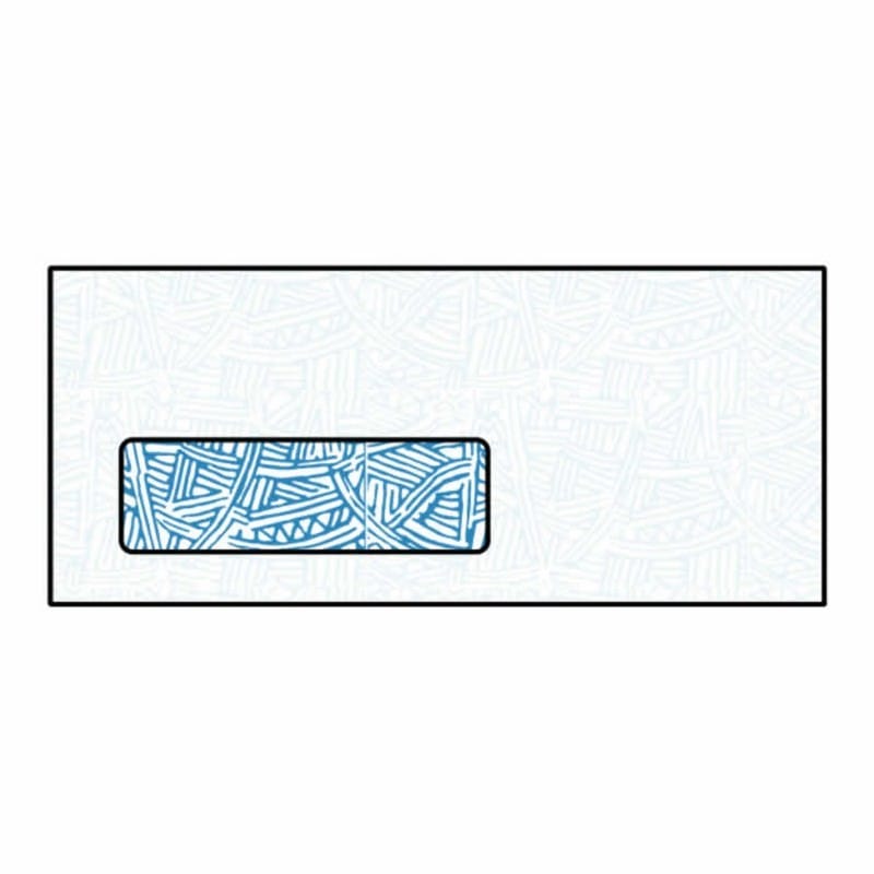 #10 Poly Window Business Envelopes, 4-1/8" x 9-1/2", 24#, White, Diagonal Seam, Blue Wesco Inside Tint (Box of 500)