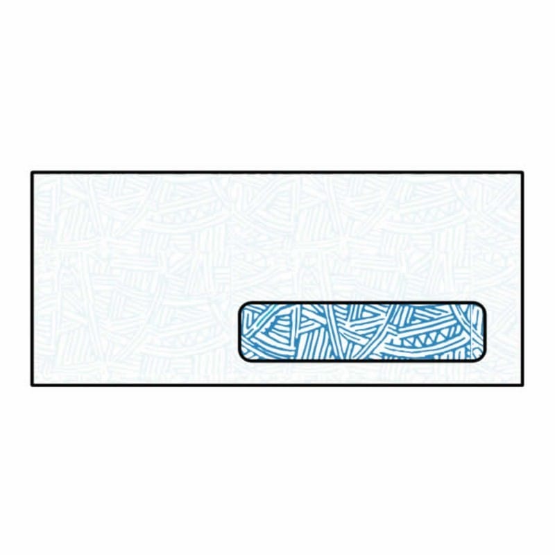 #10 Poly Window Business Envelopes, 4-1/8" x 9-1/2", 24#, White, Diagonal Seam, Blue Wesco Inside Tint (Box of 500) - Image 2