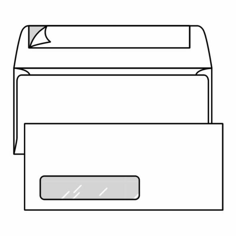 #10 Cellophane Window Business Envelopes, 4-1/8" x 9-1/2", 24#, Side Seam Plasticleer Lookins, White (Box of 500) - Image 2