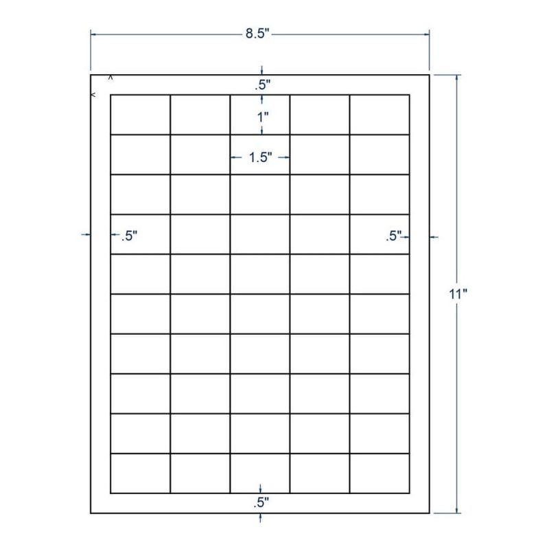 1.5" x 1" White UPC Bar Code Label, 50 Labels per Sheet (250 Sheets per Carton)