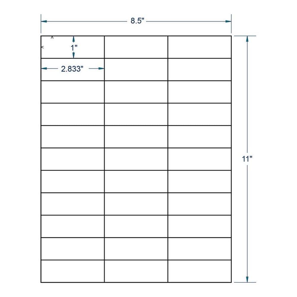2.8" x 1" White Address Label, 33 Labels per Sheet (250 Sheets per Carton) - Image 2