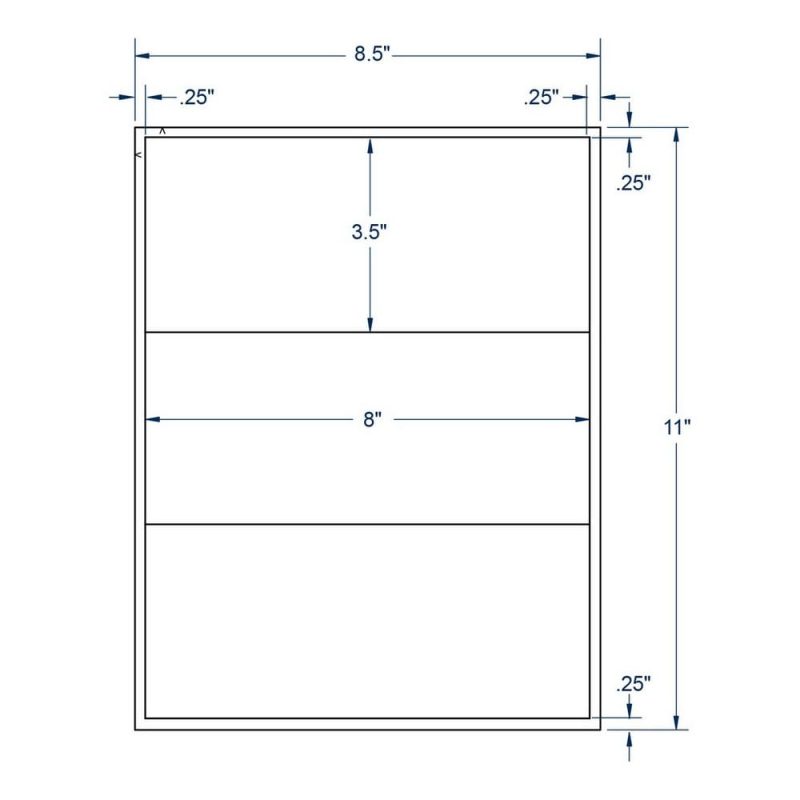 8" x 3.5" White VICS Carton Label, 3 Labels per Sheet (250 Sheets per Carton)
