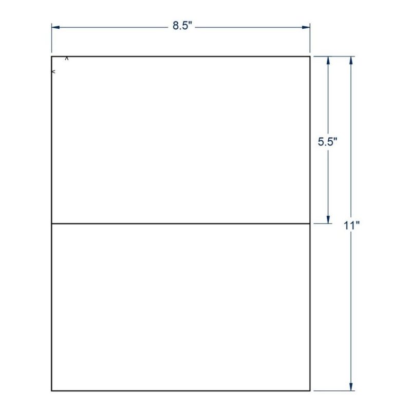 8.5" x 5.5" White Shipping Label, 2 Labels per Sheet (250 Sheets per Carton)