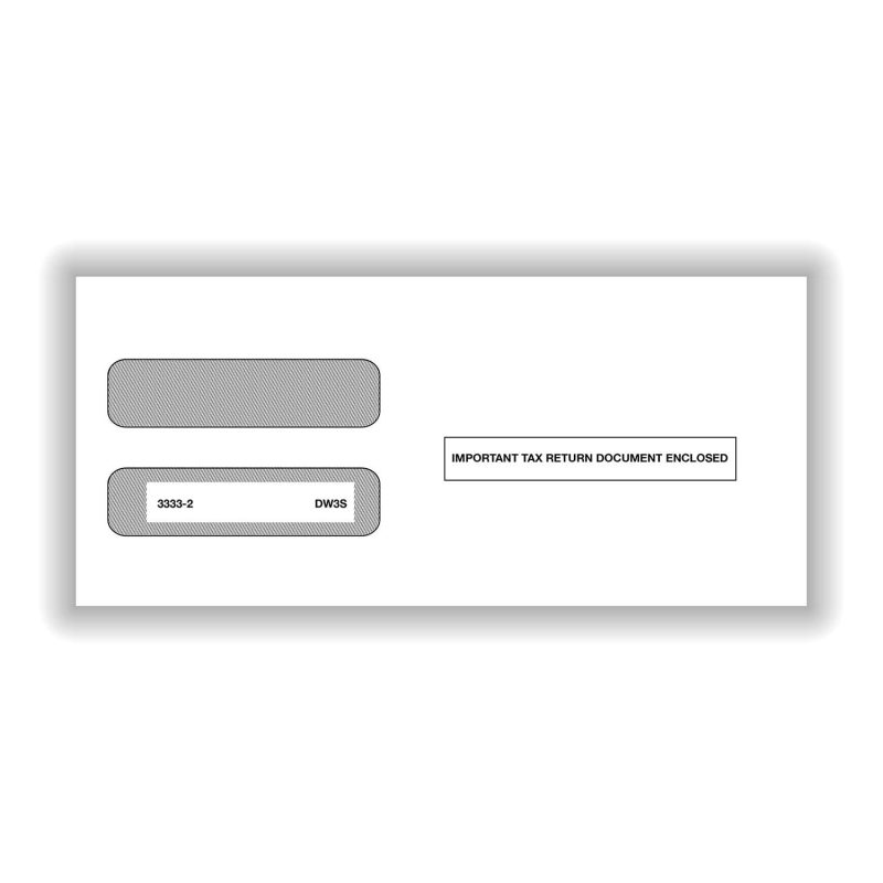 Double Window Envelope for W-2 3-Up, Self-Seal, Pack of 50