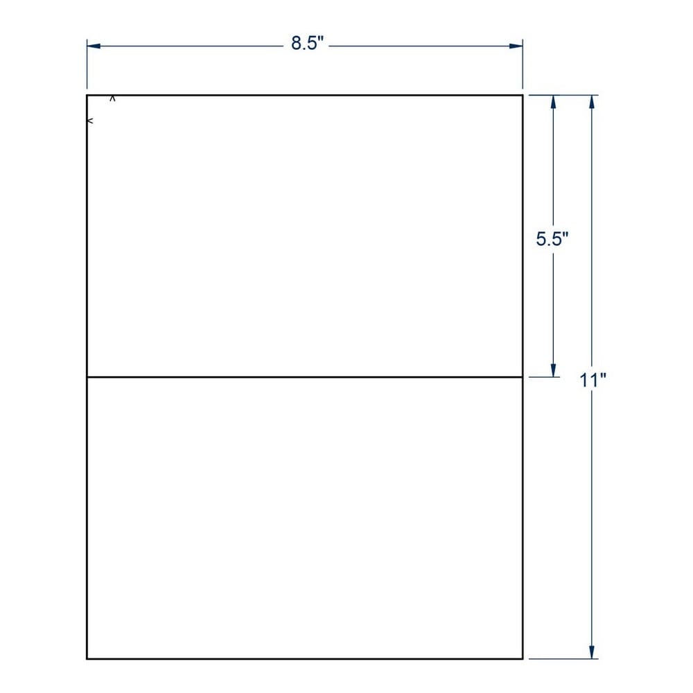 8.5" x 5.5" White Shipping Label 1000 sheets per ctn, 2 Labels per Sheet (1,000 Sheets per Carton)