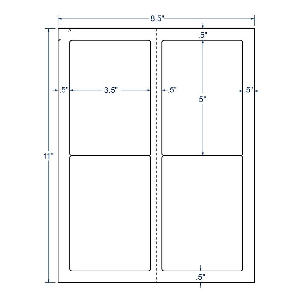 3.5" x 5" White Shipping Label, 4 Labels per Sheet (1000 Sheets per Carton) - Image 2