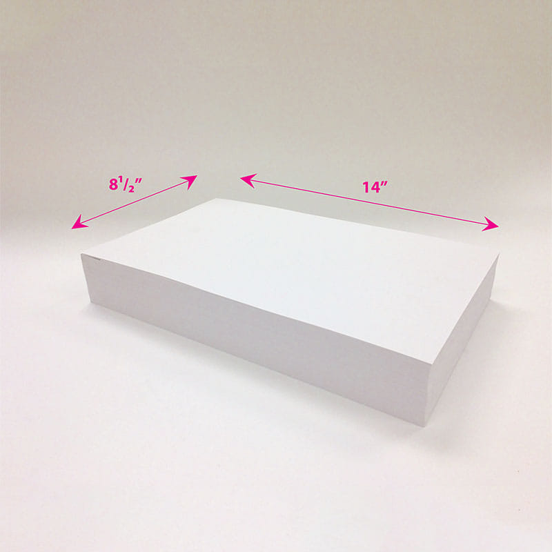 8-1/2" x 14" White 20# Stock Non-Impact Laser & Copier Paper (Carton of 5000)