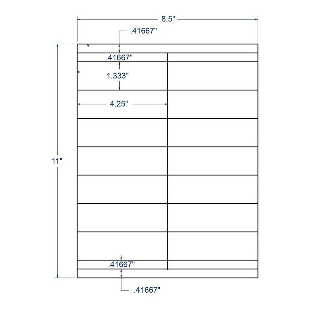 4.25" x 1.33" Clear Labels, 14 Labels per Sheet (100 Sheets per Carton)