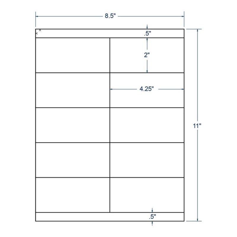 4.25" x 2" Clear Labels, 10 Labels per Sheet (100 Sheets per Carton)