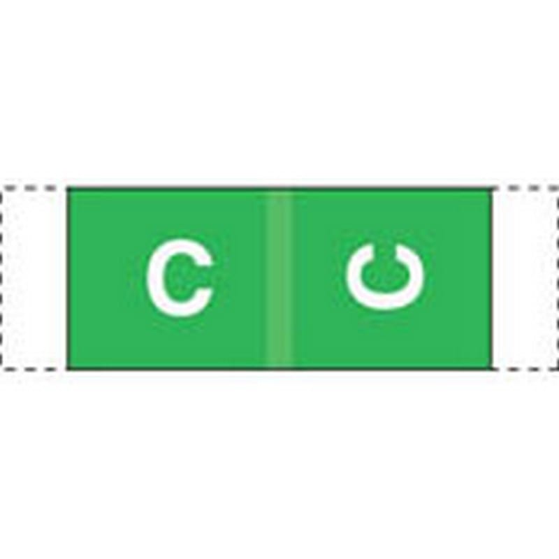 Col R Tab Compatible "C" Labels, Polylaminated Stock, 1/2 " X 1-1/2" Individual Letters - 100 per Pack