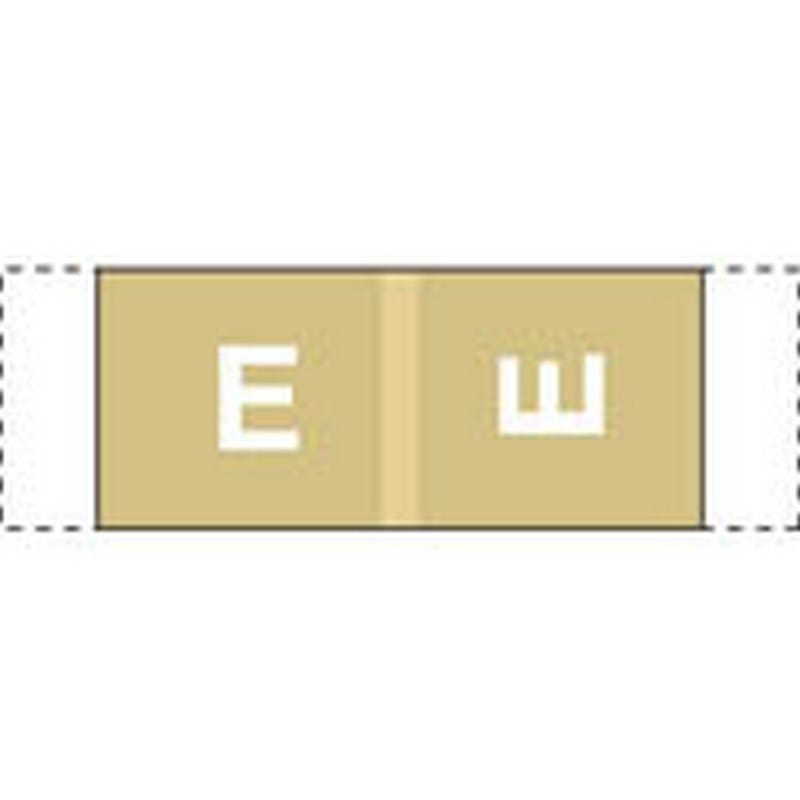 Col R Tab Compatible "E" Labels, Polylaminated Stock, 1/2 " X 1-1/2" Individual Letters - 100 per Pack