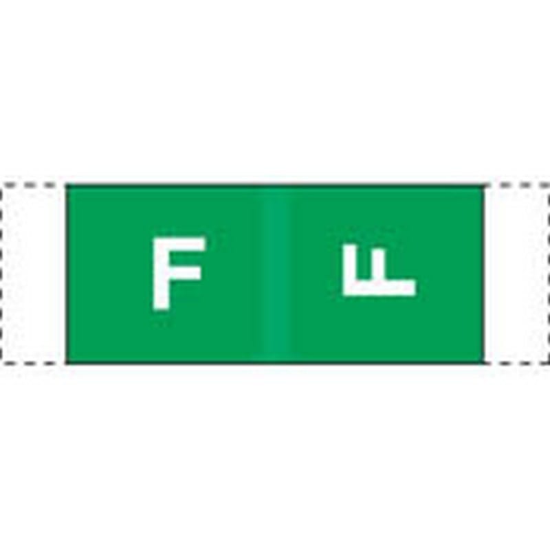 Col R Tab Compatible "F" Labels, Polylaminated Stock, 1/2 " X 1-1/2" Individual Letters - 100 per Pack