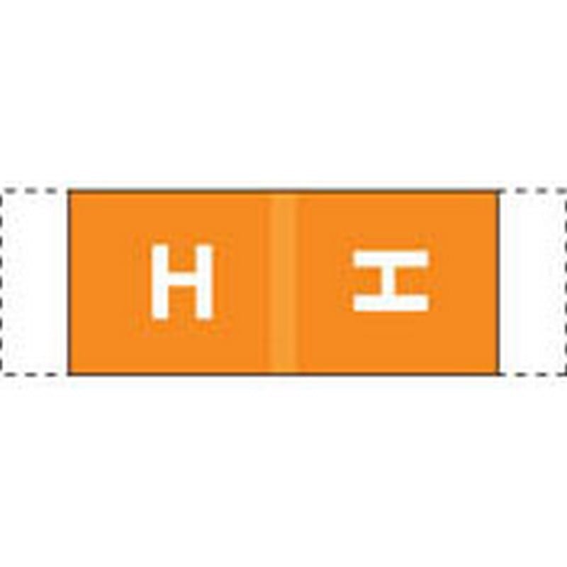 Col R Tab Compatible "H" Labels, Polylaminated Stock, 1/2 " X 1-1/2" Individual Letters -100 per Pack