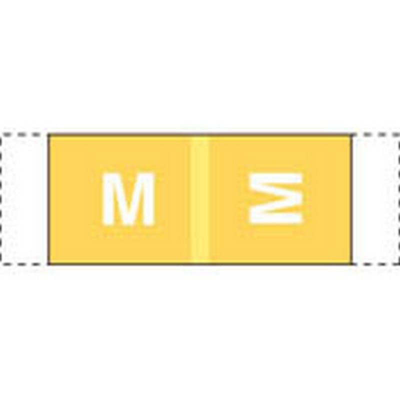 Col R Tab Compatible "M" Labels, Polylaminated Stock, 1/2 " X 1-1/2" Individual Letters - 100 per Pack