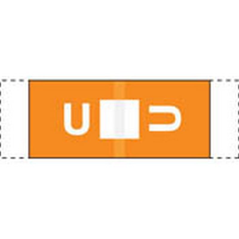 Col R Tab Compatible "U" Labels, Polylaminated Stock, 1/2 " X 1-1/2" Individual Letters - 100 per Pack