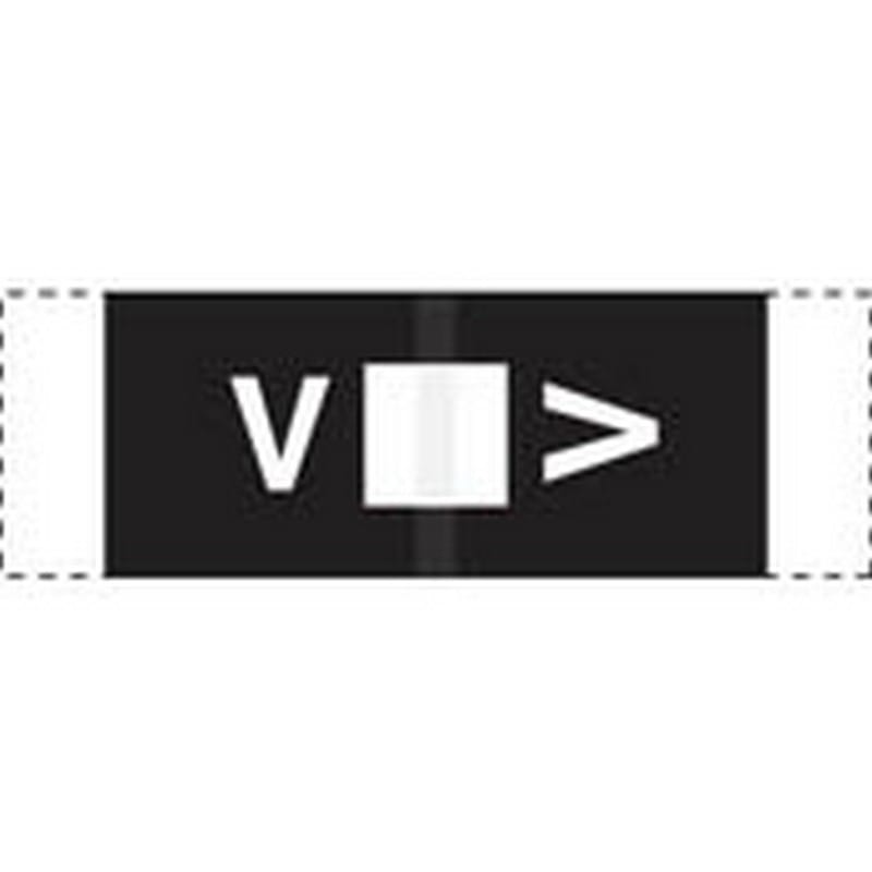 Col R Tab Compatible "V" Labels, Polylaminated Stock, 1/2 " X 1-1/2" Individual Letters - 100 per Pack