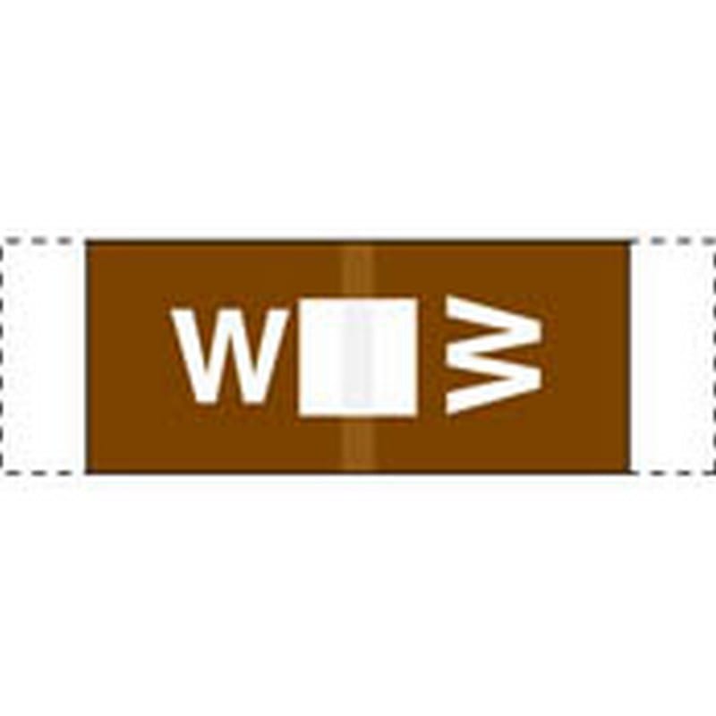 Col R Tab Compatible "W" Labels, Polylaminated Stock, 1/2 " X 1-1/2" Individual Letters - 100 per Pack