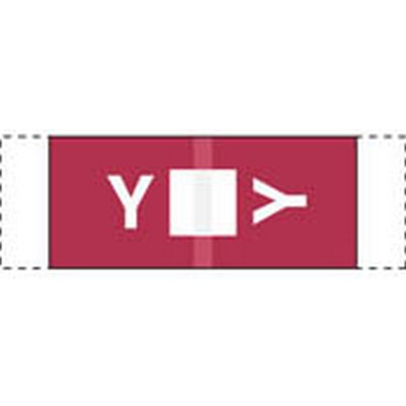 Col R Tab Compatible "Y" Labels, Polylaminated Stock, 1/2 " X 1-1/2" Individual Letters - 100 per Pack