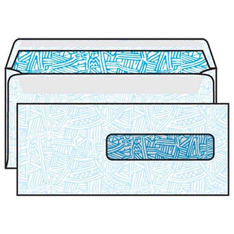 #10-1/2 Health Insurance Claim Poly Window Envelopes, 4-1/2" x 9-1/2" 24# White, Gum Seal, Blue Wesco Tint (Box of 500)