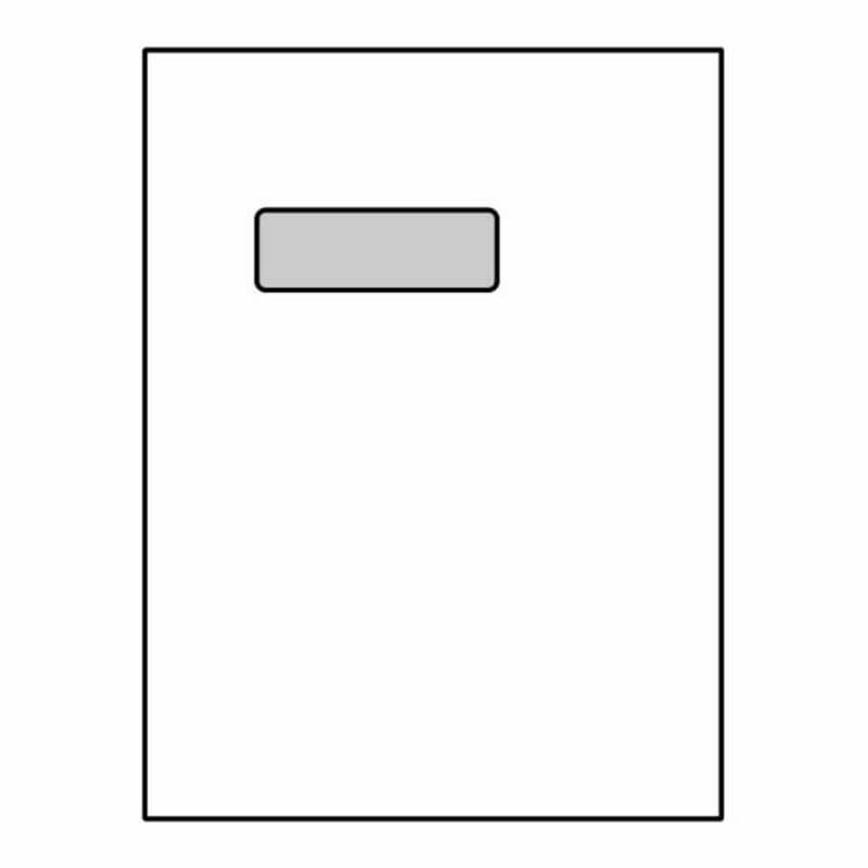 Poly Window Open End Catalog Envelopes, 9" x 12", 28#, White, Center Seam (Box of 500)